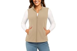 TACVASEN Women's Fleece Vest Lightweight Warm Vests Outerwear Sleeveless Zip Jacket Fall Winter Soft Vest with Pockets