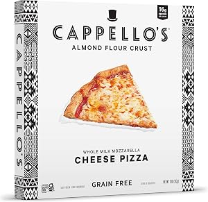 Cappello's Almond Flour Thin Crust Cheese Pizza, Gluten Free, Frozen Pizza 11oz