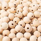 100pcs 20MM Wood Beads Natural Unfinished Round Wooden Loose Beads Wood Spacer Beads for Craft Making Decorations and DIY Crafts (20mm)