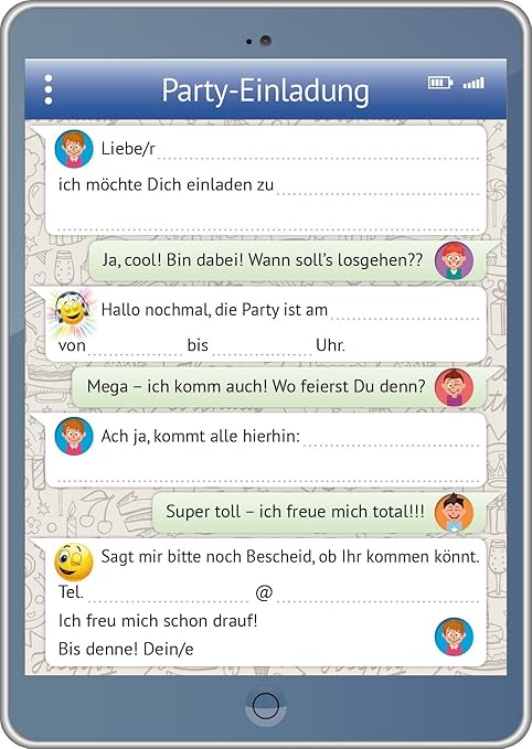 10 Set Divertente Custodia Biglietti Di Invito 10730 Con