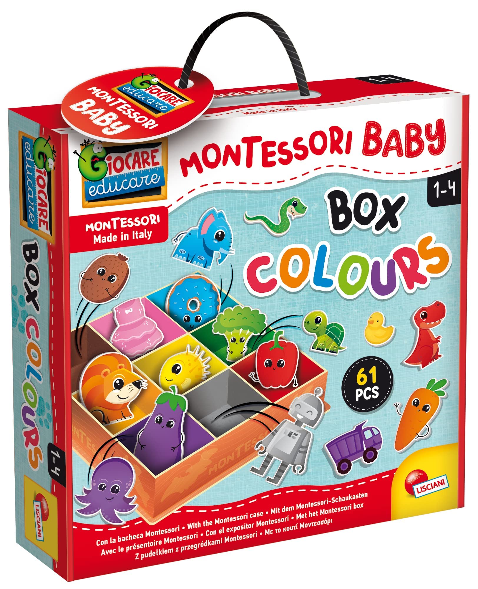 Liscianigiochi 92765 Montessori Baby Notice Board Color Box-Educational game for Children from 2 years-92765, Multicolor