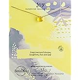 SOULKU Crystal Necklace, Handmade Healing Crystal Jewelry, Inspirational Jewelry For Women, 9x9 mm Cut Glass Crystal, Lobster Clasp and Extender with 16" Nylon Cord