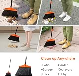 Lifewit Broom 53in Extendable Stainless Pole Indoor Outdoor 13in Head Orange view 6