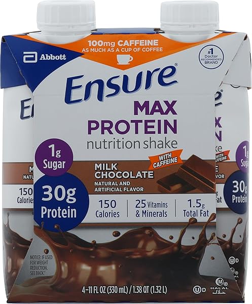 ENSURE, MAX PROTEIN NUTRITION SHAKE MILK CHOCOLATE 4...