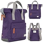 ORI LONDON Medium Tote Bag Backpack - Nylon Tote Backpack for Women & Men with Wide Mouth, Chunky Zippers, Multiple Pockets, Adjustable Straps - The Bantry, Peri Purple Backpack, 15.75x 11.81x 4.72