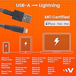 Ventev - Flat 6ft iPhone Charger USB-A to Apple