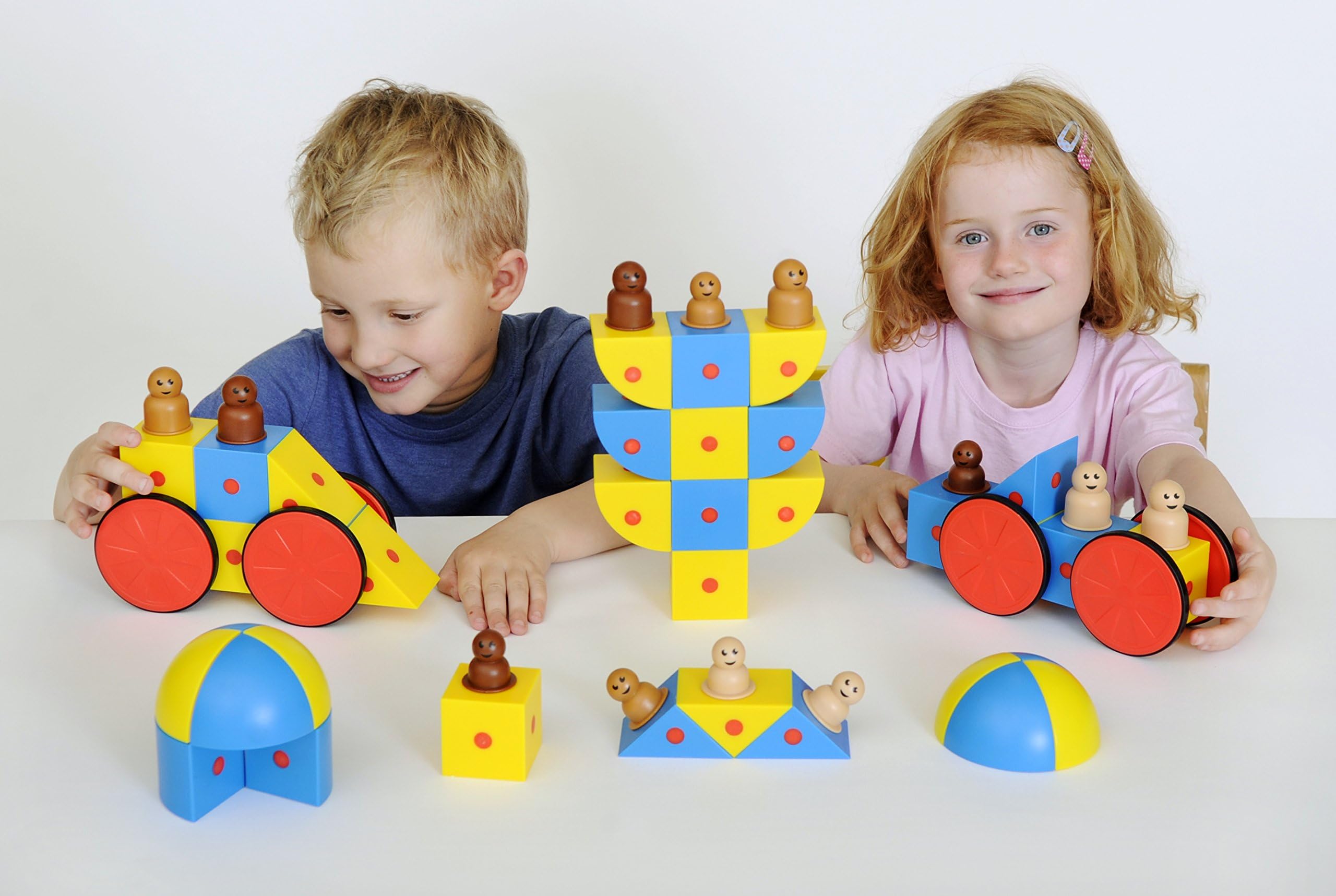 Educational Advantage 3D Magnetic Blocks Class Set 48 Pieces - Magnetic Construction STEM Toy - Educational Learning Resource - Early Years Building Blocks - Age 3+