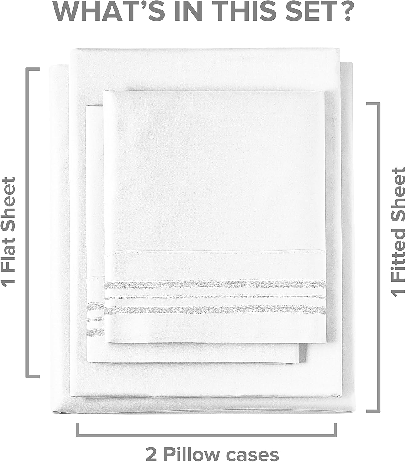 Queen Size Sheet Set - 4 Piece Set - Hotel Luxury Bed Sheets - Extra Soft - Deep Pockets - Easy Fit - Breathable & Cooling Sheets - Wrinkle Free - Comfy - White Bed Sheets - Queens Sheets – 4 PC: Kitchen & Dining