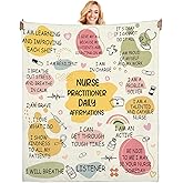 Poekuao Nurse Gifts Blanket for Women - Nurse Practitioner Daily Affirmations Throw 50x60, Inspirational Thank You Gift for Appreciation Week, Birthday, Christmas