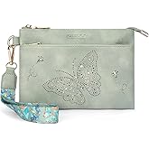 KITEVIUN Wristlet Wallets Clutch Purses for Women, Slim RFID Blocking Cell Phone Wallet Purse with Credit Card Holder