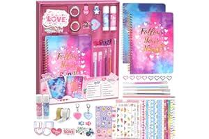 Kidsord DIY Journal Kit 2 Pack, Teen Girl Gifts for 8 9 10 11 12 13 Years Old, crapbook & Diary Supplies Set, Teen Girls Trendy Stuff for Birthday Girl Gift Ideas