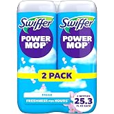 Swiffer PowerMop Liquid Floor Cleaner Refills, Solution for Power Mop, Fresh Scent, 2 Count Mopping Fluid Replacement Bottle, Spray Mops Cleaning Juice, No Bucket Needed, Multi-Surface and Wood