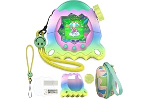JCHPINE Hard Case and Silicone Cover for Tamagotchi Paradise Electronic Pet, Protective Cases for Tamagotchi Paradise with Screen Protector and Lanyard (Rainbow)