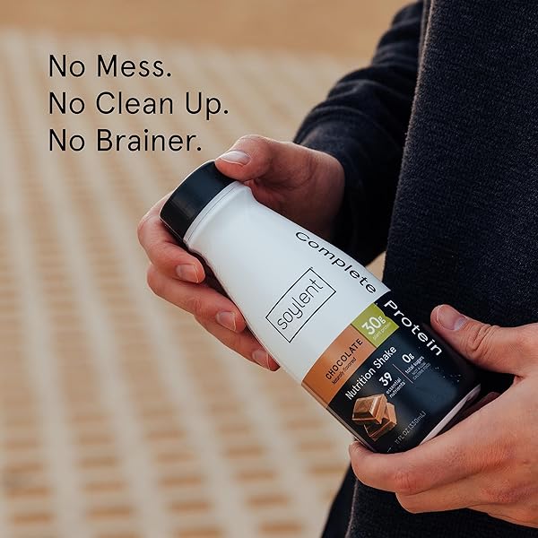 SOYLENT COMPLETE PROTEIN SHAKE, CHOCOLATE, 30G PROTEIN, VEGAN, DAIRY FREE AND 0G SUGAR, READY TO DRINK PROTEIN DRINKS, 11OZ (12 PACK)