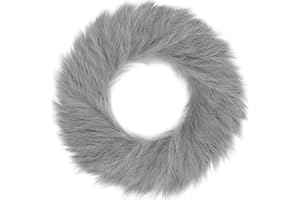 Ureymx 24'' Pampas Grass Wreath, Pampas Wreath, Boho Wreath, Artificial Pampas Wreath for All Seasons, Boho Wall Decor, Farmhouse Pampas Grass Garland (Light Grey, 1)