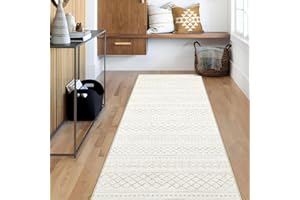 AOYAOMI Runner Rug 2x5 Boho Geometric Area Rugs: Small Washable Kitchen Rug, Soft Non Slip Moroccan Long Hallway Rugs for Bedroom Bathroom Laundry Entryway Staircase Foyer(Beige,2X5)