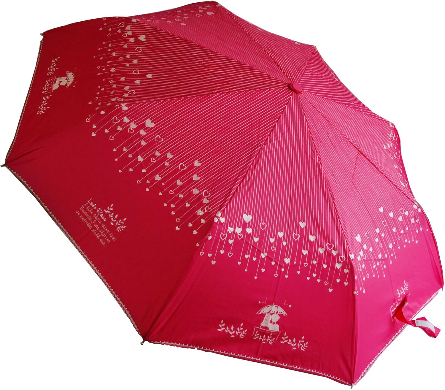 Amazon.co.jp 自動開閉 折りたたみ傘 日傘・晴雨兼用 かわいい 丈夫な8本骨/55cm 軽量タイプ アーノルドパーマー ラブレイン (ピンク) ホーム＆キッチン