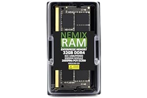 32GB 1X32GB DDR4 2666MHZ PC4-21300 2Rx8 1.2V CL19 260-PIN NEMIX RAM NAS ECC Unbuffered SODIMM Compatible with QNAP RAM-32GDR4