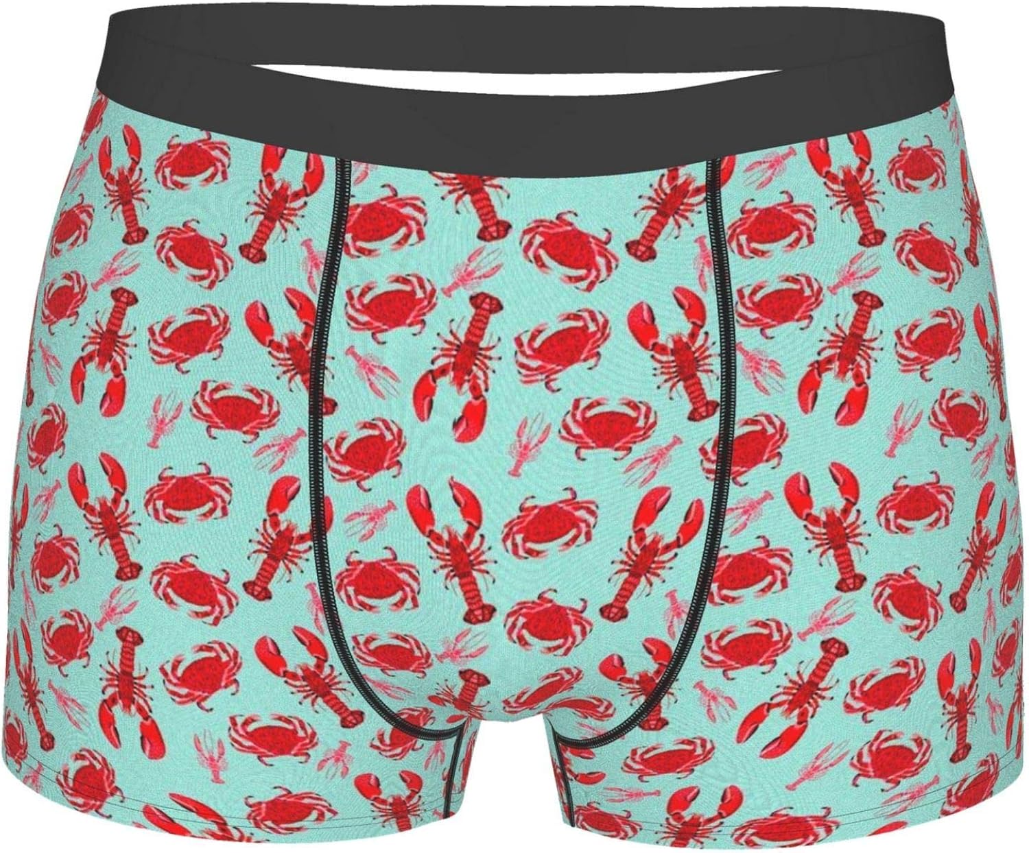 AUCHUIXBFB Crab Lobster Crawfish Ocean Nautical Mens Boxer Briefs, Soft