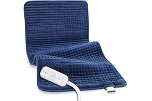 Comfytemp Extra Large Heating Pad for Back Pain Relief, 33''x 17'' King Size, Birthday Christmas Gifts for Women Mom Dad, FSA Eligible, HSA Electric XL Heated Pad for Period Cramps, Washable (Blue)