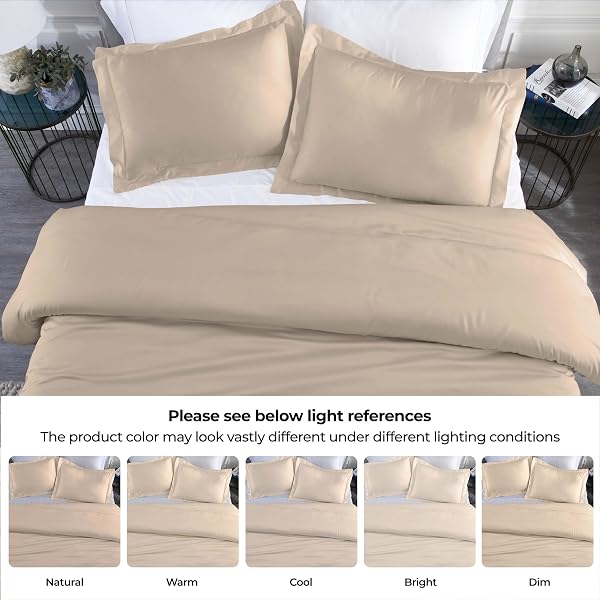 SUPERIOR MODAL FROM BEECHWOOD 400 THREAD COUNT DUVET COVER SET, SILKY SOFT COOL BEDDING ESSENTIALS, SATEEN WEAVE, SET INCLUDES 1 DUVET COVER WITH BUTTON CLOSURE, 1 PILLOW SHAM, TWIN/TWIN XL, LINEN