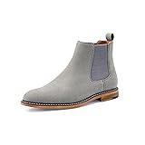 Temeshu Men's Chelsea Boots Casual Dress Boots Gray