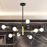 Phaosio Sputnik Chandelier 8-Light, Mid Century Modern Height Adjustable Ceiling Light Fixture for Dining Room, Kitchen Islan