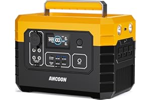 ANCOON Portable Power Station 999Wh, 1200W (Peak 2400W) 3*AC Outlets, 100W USB-C PD Fast Charging Input/Output, Lithium Battery Solar Generator for Home Backup, Outdoor Camping, RVs, Emergency, CPAP