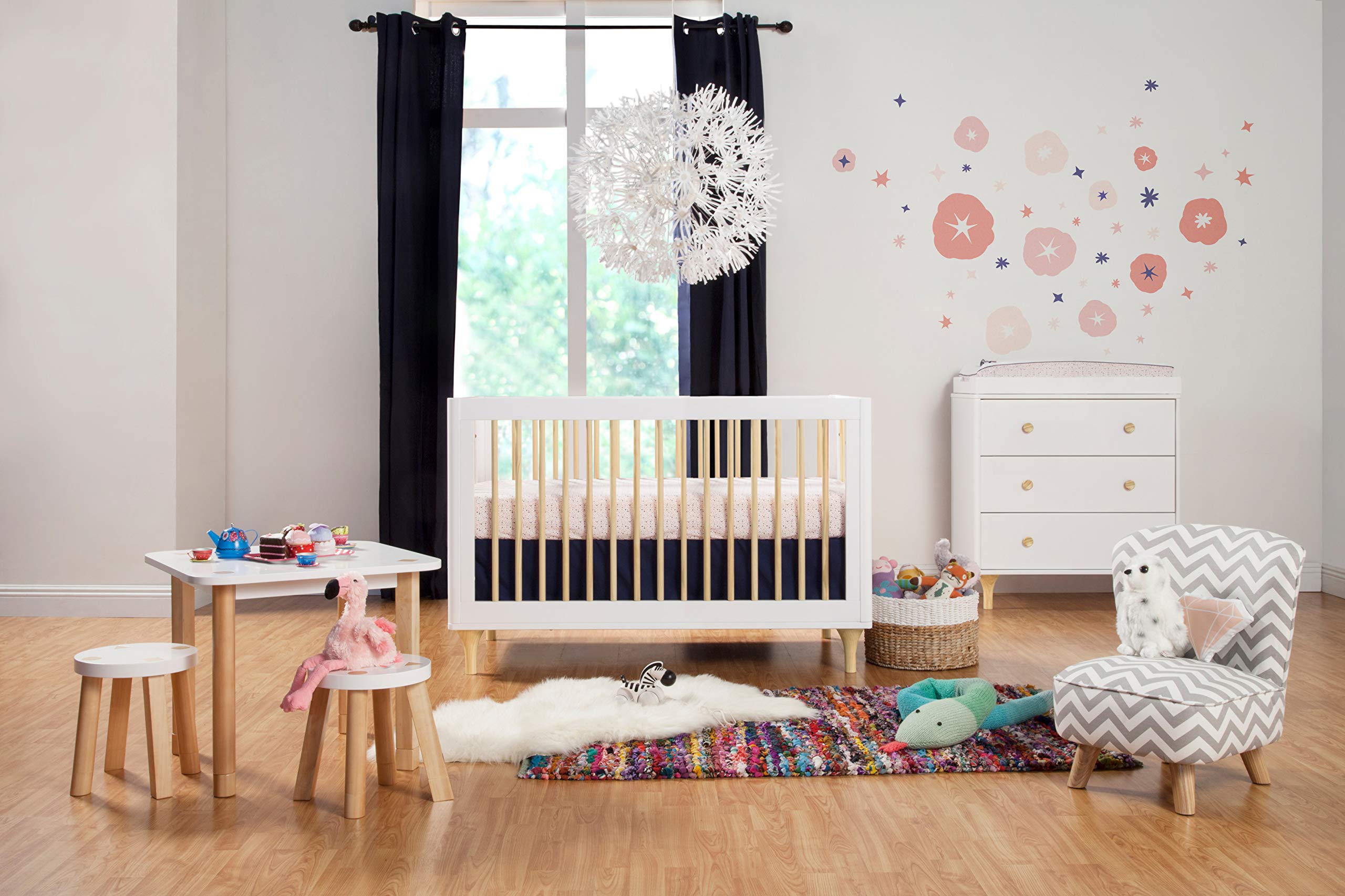 Babyletto Lolly 3-Drawer Changer Dresser with Removable Changing Tray, White / Natural