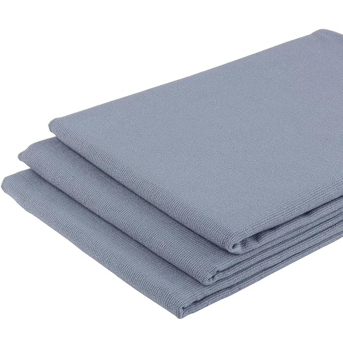 Geschirrtücher Set 3 Stück aus 100% Baumwolle Leinenoptik in Uni Grau. 67x50 cm. Design Küchenhandtücher. Waschbar, trocknerg