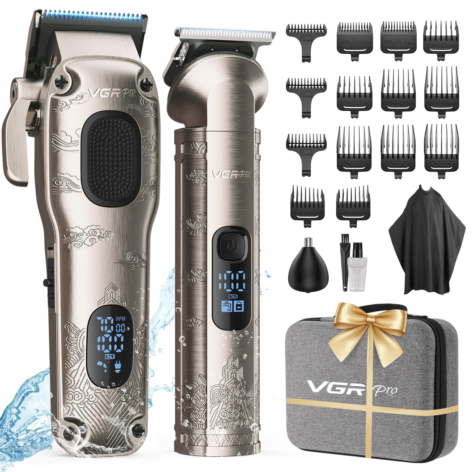 Photo 1 of * USED, DIRTY * Vgrpro Hair Clippers for Men Professional, Cordless Hair Clippers for Hair Cutting, Mens Clippers and Trimmers Set, Electric Hair Trimmer for Men with Package Box (Silver)
