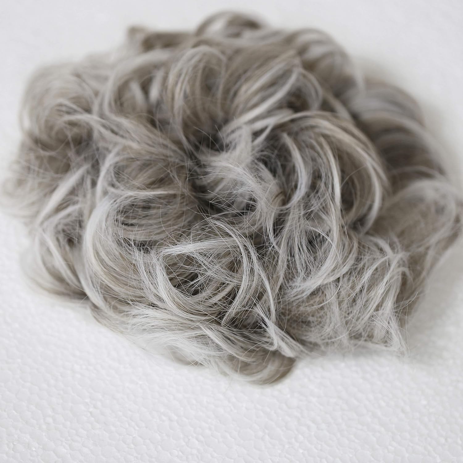 CAISHA XXL Hairpiece Scrunchy Updo Bridal Hairstyle Voluminous Curly Messy Bun Gray Mix HW31, 31.5 Inch (Pack of 1) - Image 4