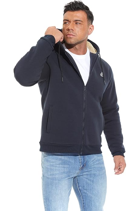 Sherpa Lined Full-Zip Sweatshirt Jacket 