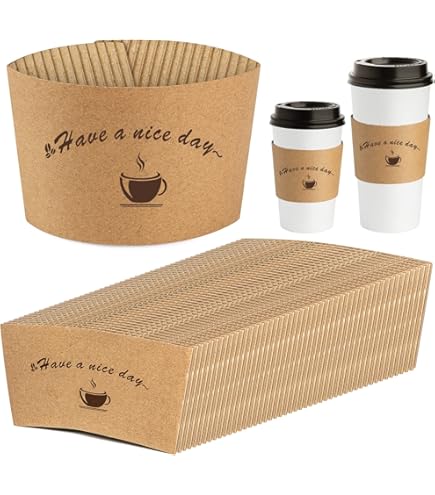 Amazon.com: FMP Brands [100 Pack] Kraft Coffee Cup Sleeves Disposable for  Hot Drinks, Durable Corrugated Cardboard Cup Sleeves for 12-24 oz Cups,  Beverage Insulator and Hand Protection for Hot & Cold Drinks :