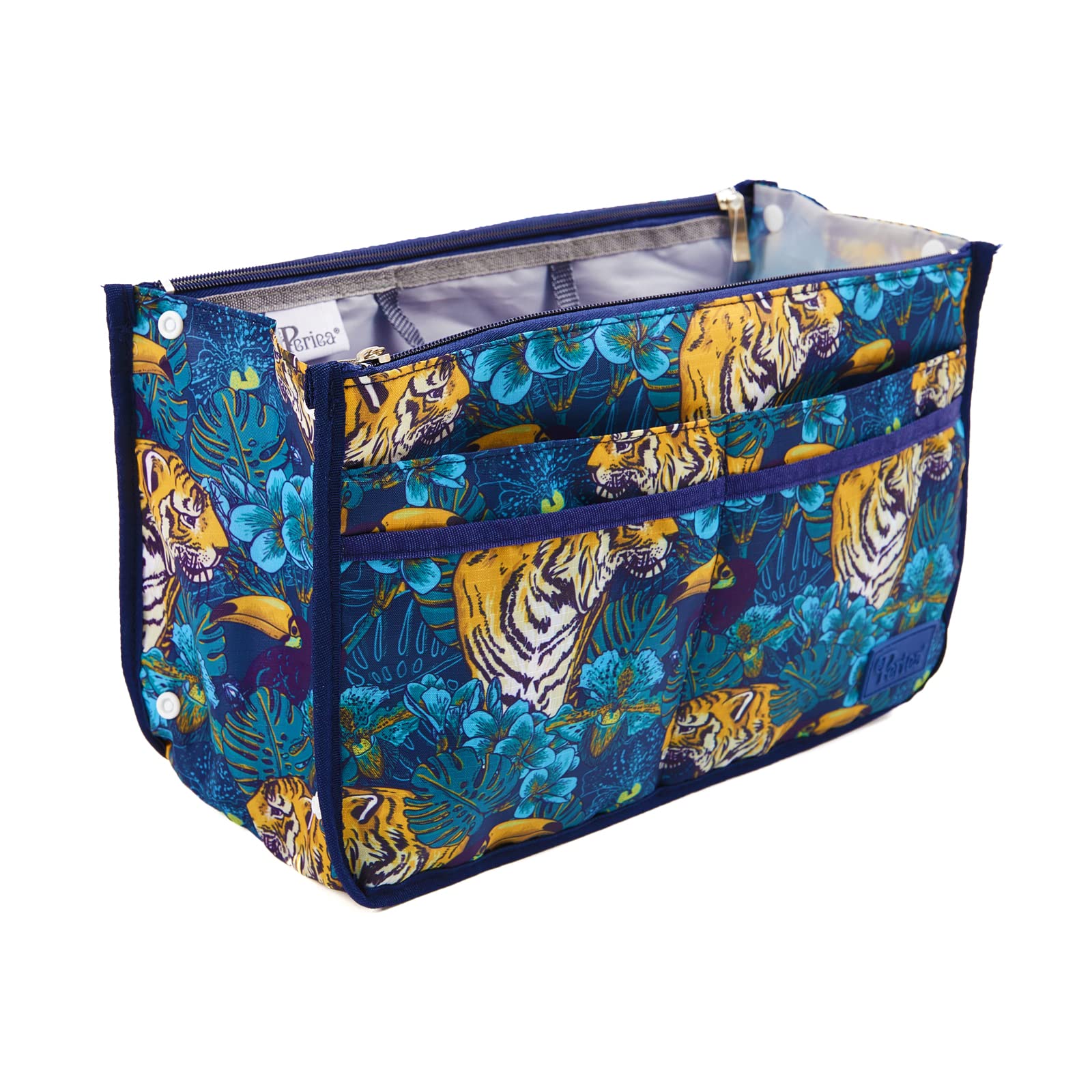 Periea 'Signature' Luxury Handbag Organiser Insert - 3 Sizes - (Tiger Toucan, Large)