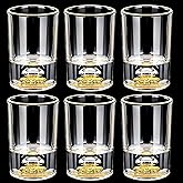 Baderke 6 Pcs Crystal Shot Glass Set, 1.7oz Diamond Shot Glasses Decorated With 24K Gold Leaf Flakes, Cute Crystal Cups for Gift Collection Decor