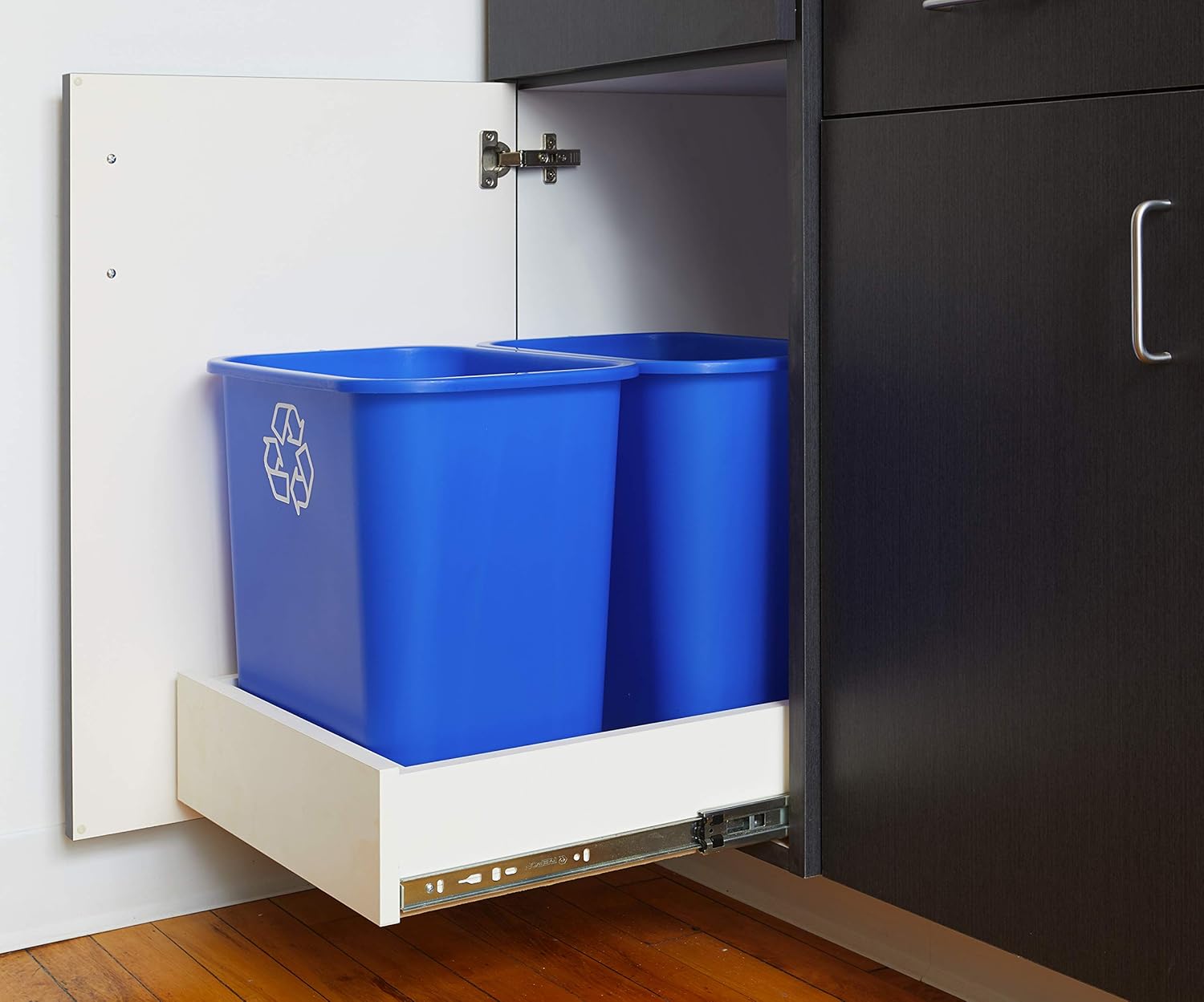 United Solutions 7 Gallon/28 Quart Efficient Recycle Wastebasket | Fits Under Desk | Small, Narrow Spaces in Commercial, Kitchen, Home Office, Dorm | Easy to Clean, 1 Pack, Blue: Home & Kitchen