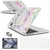IBENZER Compatible with MacBook air 13 inch Case 2026 2025 2024 2023 2022 M4 A3240 M3 A3113 M2 A2681, HardShellCase w/KeyboardCover ScreenFilm Type-C for Mac air 13.6", Brain, KK-BRN+2TC