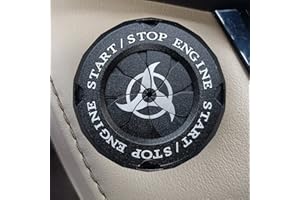 AMOHOMA Push Start Button Cover Car Push Start Button Accessories Car Start Button Cover Anti-Scratch Protector Ring(Anime-Black 2)