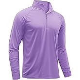 TACVASEN Men's Long Sleeve Athletic Shirts 1/4 Pullover Zip Sun Protection Rash Guard UPF 50+ Outdoor Running T-Shirts