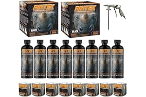 LAUCO Rintek Urethane Spray 2 Gallon Black Bedliner Coating, Heavy-Duty Polyurethane Protective Truck Bed Liner Paint, Waterproof Anti-Slip Impact-Resistant Automotive Coating, With Spray Gun