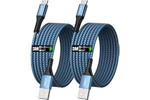 USB C Cable Fast Charge [2 Pack 10FT] USB to USB C Cable Durable Braided C Charger Cable Fast Charge Compatible with iPhone 1