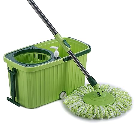 Smile Mom Magic Spin Mop and Bucket Set with Easy Wheels for Best 360 Degree Floor Cleaning & 2 Free Refill Head