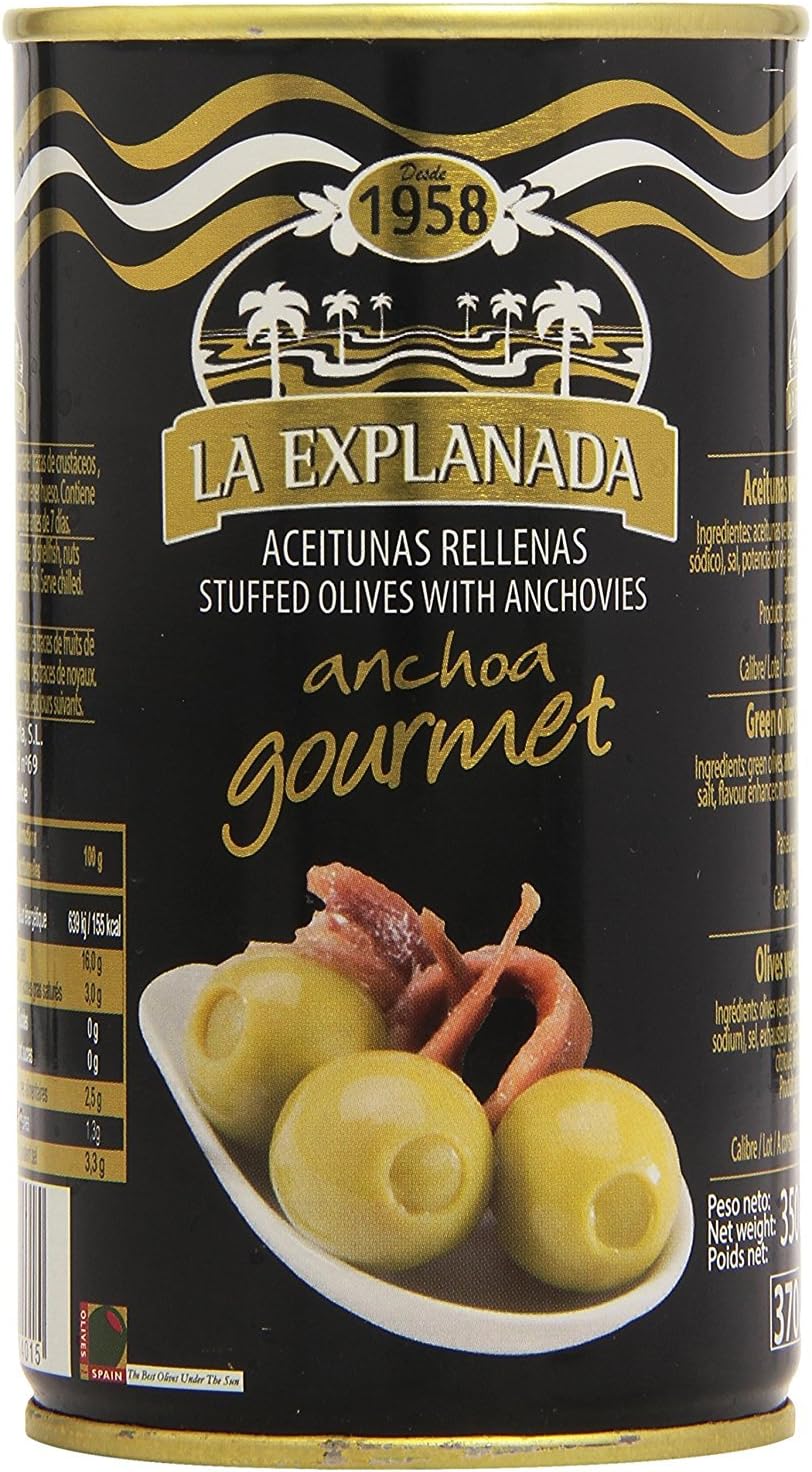 La Explanada Anchovy Stuffed Spanish Olives 2250g (Pack of 15) Amazon