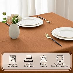 MIULEE Brown Thick Polyester Linen Rectangle
