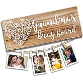 VILIGHT Grandma’s Brag Board - Gifts for Grandma from Granddaughter and Grandson - Nana Granny Picture Frame Photo Holder - 13.5x5.5 Inches
