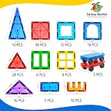 SUNNY AUNTIE Magnetic Tiles 150 Piece Set with Storage Bag STEM Toy for Kids view 8