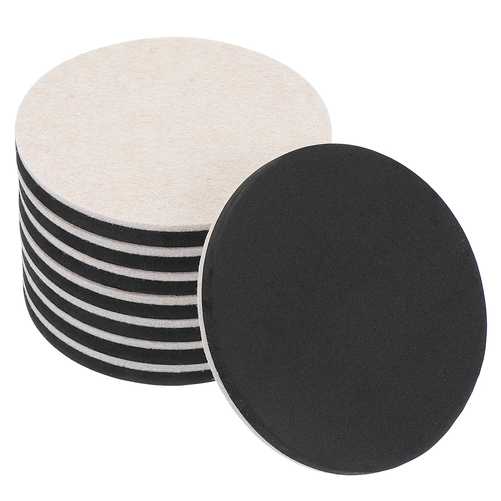 PATIKIL 5 Inch Felt Furniture Sliders, 8 Pcs Round Furniture Movers Slider Reusable Moving Pads Floor Protectors for Cabinet Table Carpet Sofa Couch, Beige