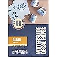 Hayes Paper, Waterslide Decal Paper for INKJET CLEAR 100 Sheets Premium Water-Slide Transfer Paper, A4 Size, 8.25 x 11.7 Inch