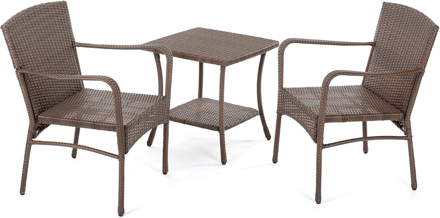 W Unlimited SW1616-2PC Arm Chair Set, Brown: Furniture & Decor
